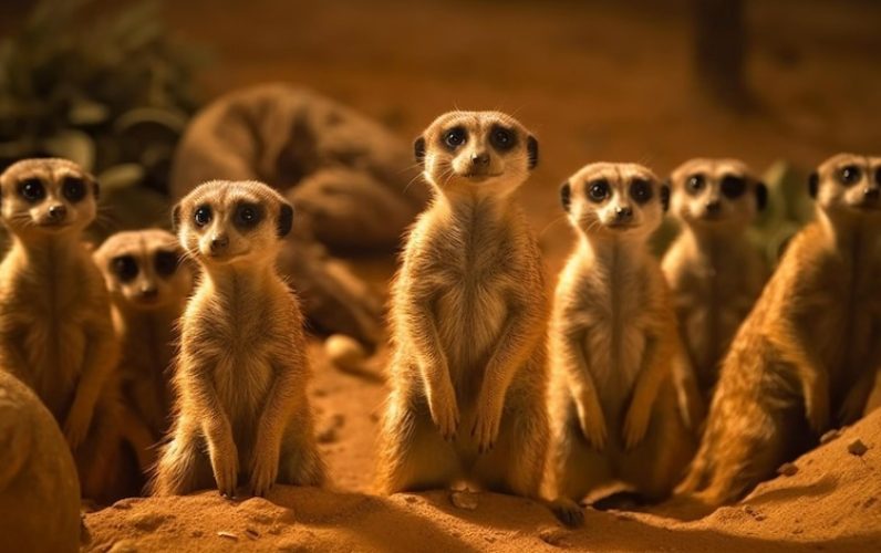 small-meerkat-group-sitting-aler